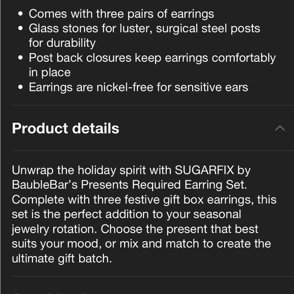 SUGARFIX BaubleBar Presents
Requested Holiday Gift Stud Earring Set 3pc - NWT - Picture 5 of 6